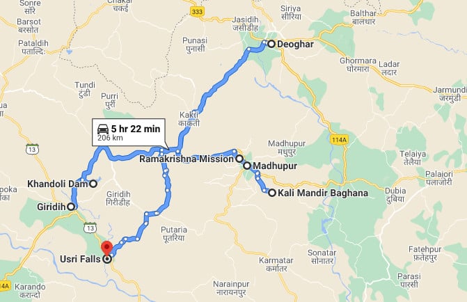 দেওঘর ভ্রমণ ম্যাপ ১