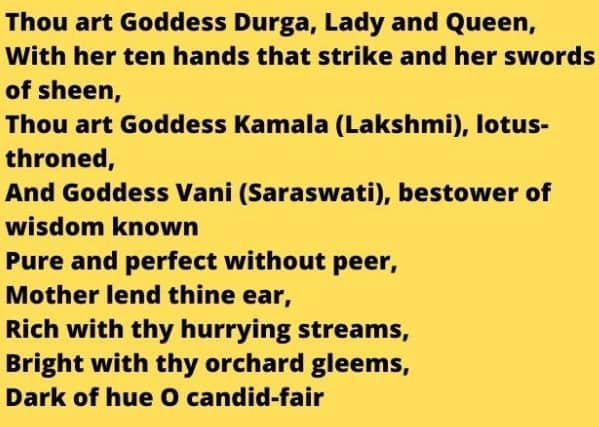 Vande Mataram Lyrics in English with meaning Paragraph -5