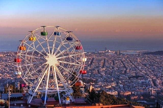 Barcelona Tibidabo Spain Giant Ferris Wheel