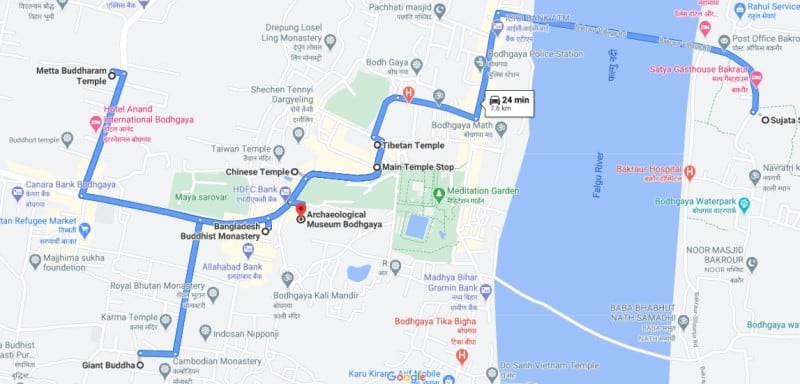 Buddhagaya tourist places map