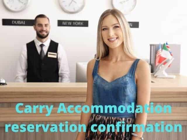 Carry Accommodation reservation confirmation