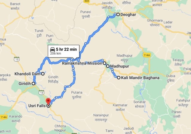 deoghar madhupur tour map