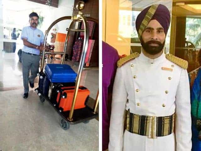 Hotel bellhop and bellman