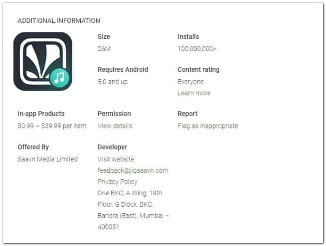 JioSaavn Music & Podcasts details