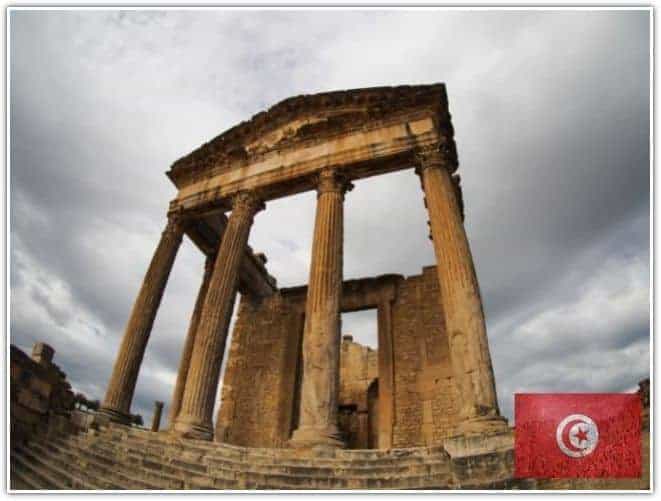 old Roman ruins in Tunisia Africa