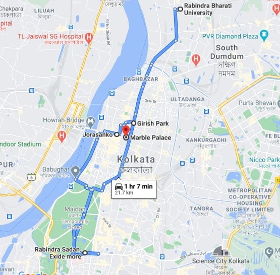 rabindra jayanti jorasanko map