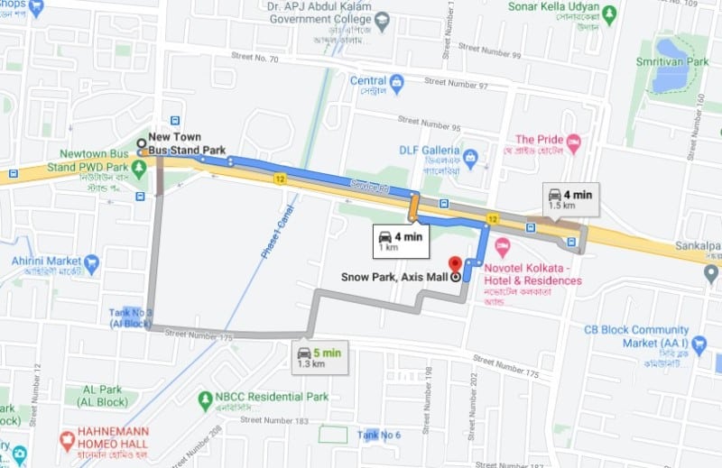 axis mall snow park map