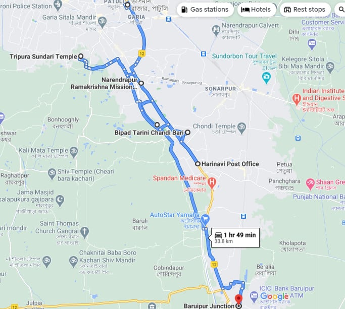 places to visit in sonarpur map