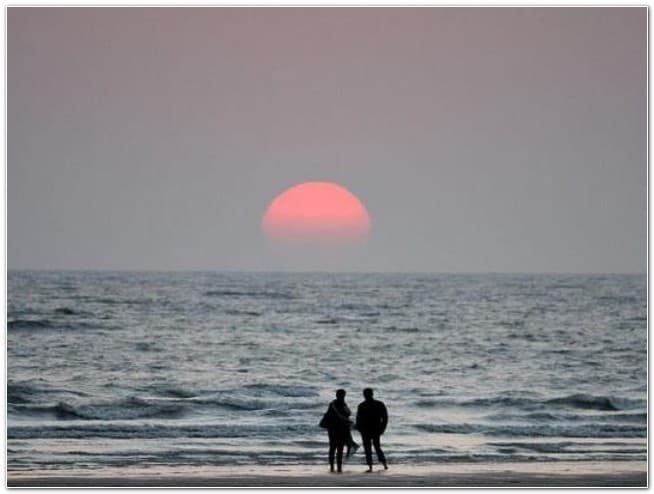 Sunset at Aksa beach Mumbai India