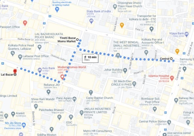 Territy bazar Kolkata map