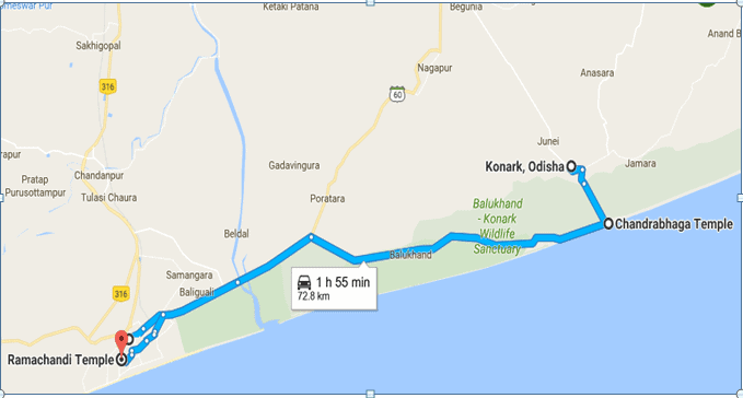Puri tourist spot map 2