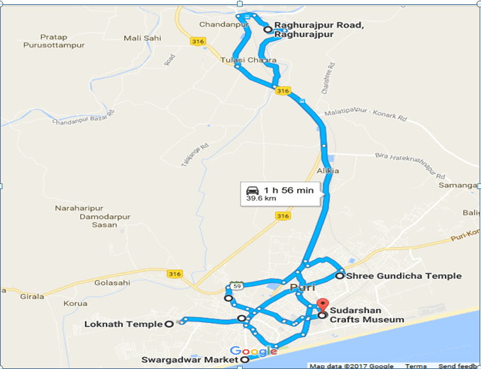 Puri tourist spot map 1